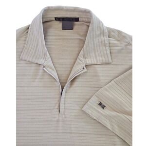 Vintage Y2K Nike Tiger Woods Collection Polo Half Zip Short Sleeve Beige Size M